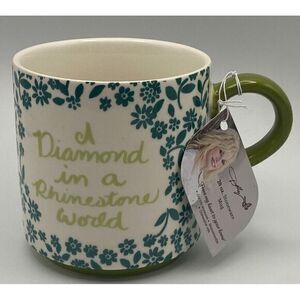 Dolly Parton A‎ Diamond Coffee Mug Flower Stoneware NWT Mothers Day Birthday